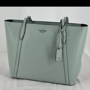 Kate Spade Large Tote Refined Grain Seawater New With Tags.